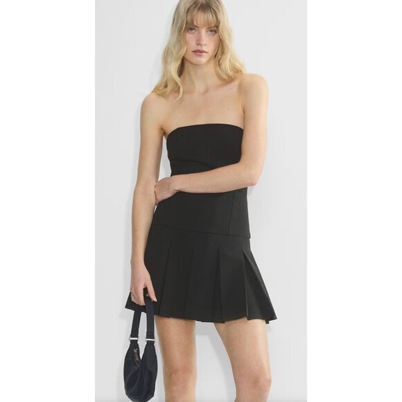 NWT Aritzia Wilfred Elegant Black Mini Dress, Size 6 - Picture 1 of 15
